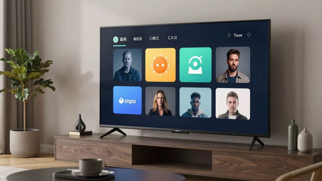 Moderne Smart-TV med app-meny