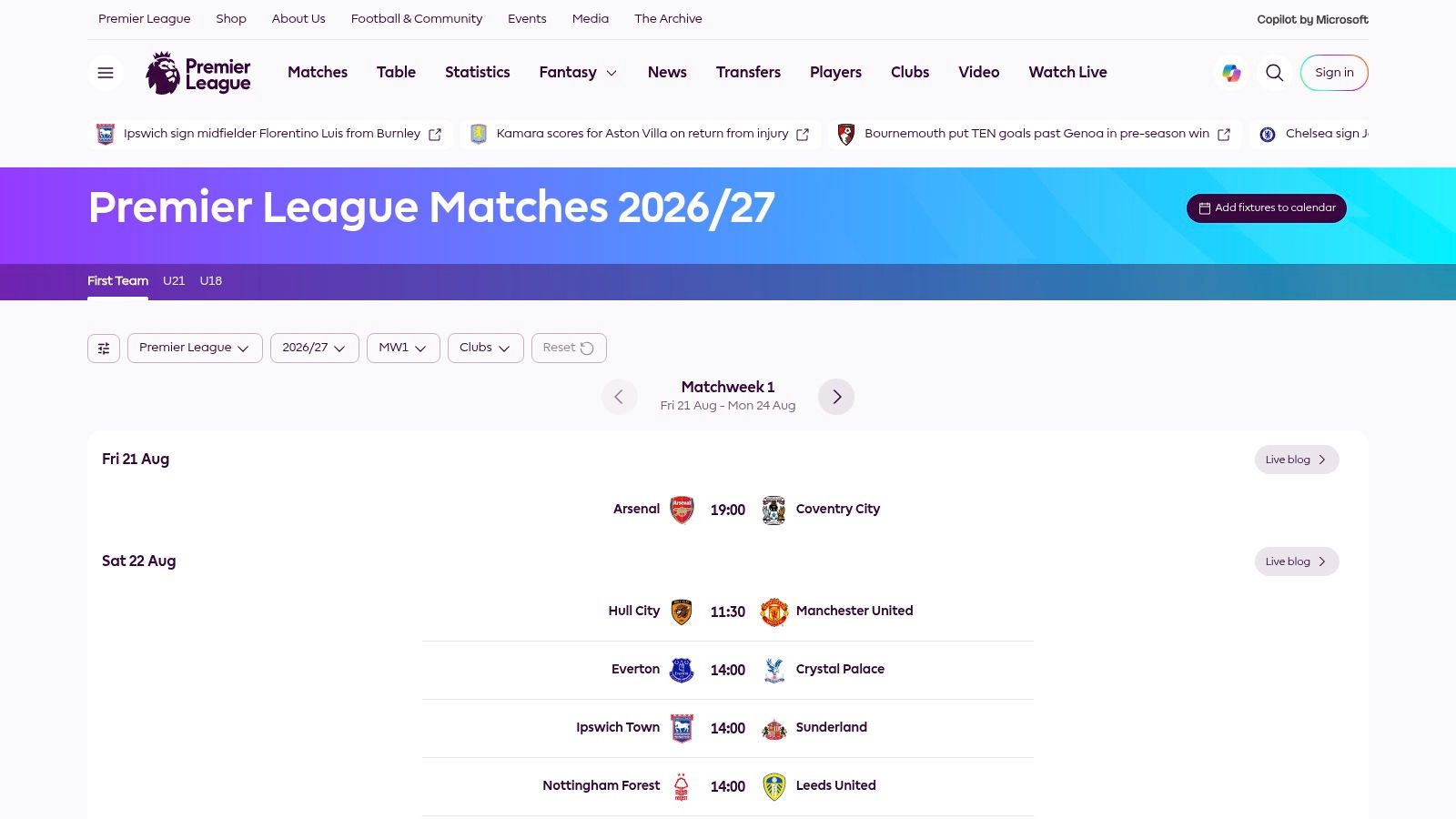 Flash IPTV for Premier League kamper i morgen
